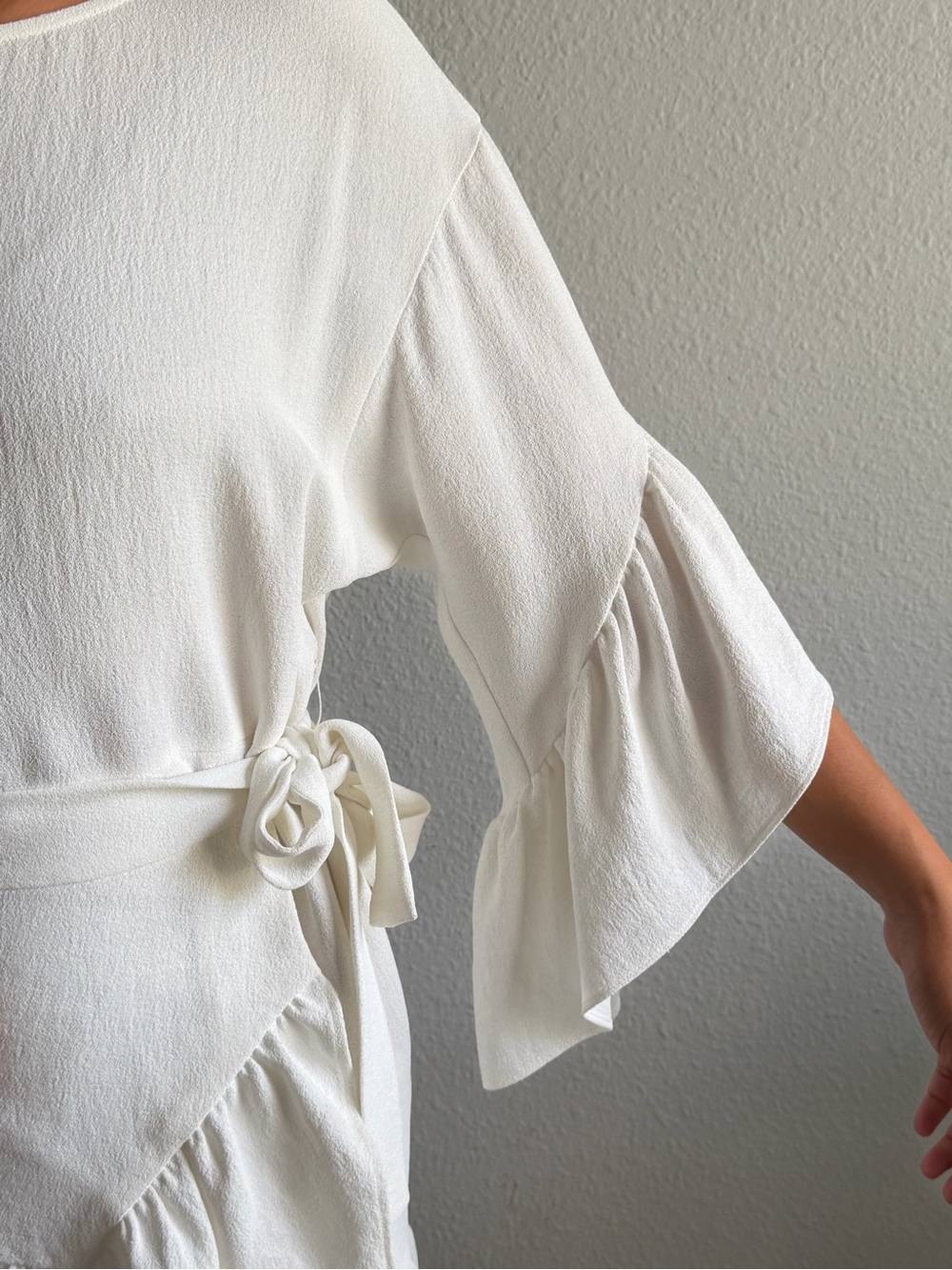 Maje White Rahime Crepe Mini Dress